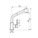 Graff Perfeque Bateria kuchenna nablatowa z wyciąganą wylewką Chrom E-4620-LM3