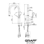 Graff Perfeque Bateria kuchenna nablatowa z ruchomą wylewką i dwufunkcyjną głowicą Chrom E-4612-LM3