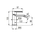 Graff Phase Bateria bidetowa jednouchwytowa Chrom E-6660-LM45