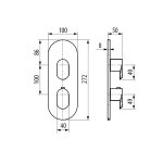 Graff Phase Bateria natryskowa z 2 uchwytami podtynkowa - element zewnętrzny Chrom E-8047-LM45E0-T