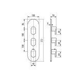 Graff Phase Bateria natryskowa z 3 uchwytami podtynkowa - element zewnętrzny Chrom E-8056-LM45E0-T