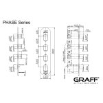 Graff Phase Bateria natryskowa z 4 uchwytami podtynkowa - element zewnętrzny Chrom E-8058-LM45E0-T