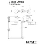 Graff Phase Bateria umywalkowa 3-otworowa podtynkowa 235 mm - element zewnętrzny Chrom E-6631-LM45B-T