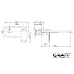 Graff Phase Bateria umywalkowa podtynkowa 235 mm - element zewnętrzny Chrom E-6636-LM45W-T