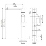 Graff Phase Bateria umywalkowa wolnostojąca - element zewnętrzny Chrom E-6615-LM45N-T