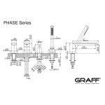 Graff Phase Bateria wannowa 4-otworowa z zestawem prysznicowym Chrom E-6659-LM45W