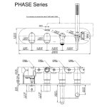 Graff Phase Bateria wannowa 4-otworowa podtynkowa z zestawem prysznicowym - element zewnętrzny Chrom EL7.690H-LM45E0-T