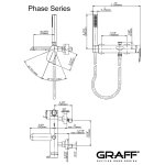 Graff Phase Bateria wannowo-natryskowa ścienna z zestawem prysznicowym Chrom EX-6676-LM45W