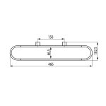 Graff Phase Wieszak na ręcznik 466 mm Chrom E-9410