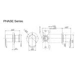 Graff Phase Zawór 2-drożny podtynkowy - element zewnętrzny Chrom E-8068-LM45E1-T