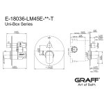 Graff Phase Zestaw natryskowy termostatyczny z systemem UNI-BOX podtynkowy z deszczownicą Ø 252 mm z zestawem prysznicowym - element zewnętrzny Chrom PHA02