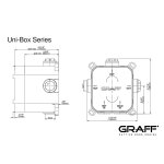 Graff Phase Zestaw natryskowy termostatyczny z systemem UNI-BOX podtynkowy z deszczownicą Ø 252 mm z zestawem prysznicowym - element zewnętrzny Chrom PHA02