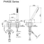 Graff Phase Zestaw prysznicowy do baterii wannowej Chrom E-6355-LM45B