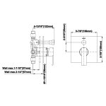 Graff Qubic Bateria natryskowa podtynkowa z przełącznikiem - element zewnętrzny Chrom E-7090-LM38N-T