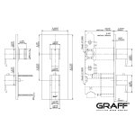 Graff Qubic Bateria natryskowa termostatyczna 2-uchwytowa podtynkowa - element zewnętrzny Chrom E-8048-LM38E0-T