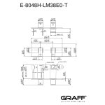 Graff Qubic Bateria natryskowa termostatyczna 2-uchwytowa podtynkowa - element zewnętrzny Chrom E-8048H-LM38E0-T