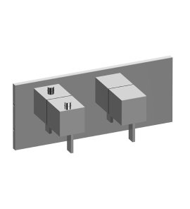 Graff Qubic Bateria natryskowa termostatyczna 2-uchwytowa podtynkowa - element zewnętrzny Chrom E-8048H-LM39E0-T