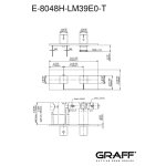 Graff Qubic Bateria natryskowa termostatyczna 2-uchwytowa podtynkowa - element zewnętrzny Chrom E-8048H-LM39E0-T