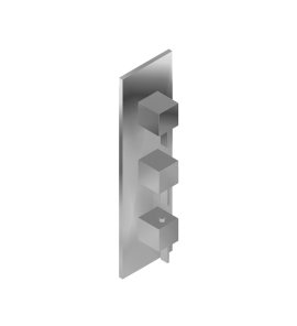 Graff Qubic Bateria natryskowa termostatyczna 3-uchwytowa podtynkowa - element zewnętrzny Chrom E-8057-LM39E0-T