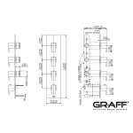 Graff Qubic Bateria natryskowa termostatyczna 4-uchwytowa podtynkowa - element zewnętrzny Chrom E-8059-LM38E0-T