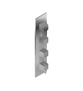 Graff Qubic Bateria natryskowa termostatyczna 4-uchwytowa podtynkowa - element zewnętrzny Chrom E-8059-LM39E0-T