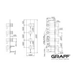 Graff Qubic Bateria natryskowa termostatyczna 4-uchwytowa podtynkowa - element zewnętrzny Chrom E-8059-LM39E0-T