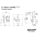 Graff Qubic Bateria natryskowa termostatyczna podtynkowa - element zewnętrzny Chrom E-18041-LM38E-T