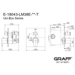 Graff Qubic Bateria natryskowa podtynkowa 3-drożna - element zewnętrzny Chrom E-18043-LM38E-T