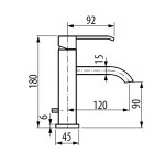 Graff Qubic Bateria umywalkowa jednouchwytowa 120 mm z korkiem automatycznym Chrom E-6203D-LM38M