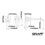 Graff Qubic Bateria umywalkowa 2-otworowa podtynkowa 234 mm - element zewnętrzny Chrom E-6236-LM38W-T