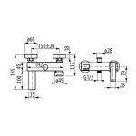 Graff Qubic Bateria wannowo-natryskowa ścienna Chrom EX-3775-LM38W