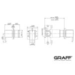 Graff Qubic Rozdzielacz 3-drożny podtynkowy - element zewnętrzny Chrom E-8072-LM38E1-T