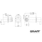 Graff Qubic Rozdzielacz 3-drożny podtynkowy - element zewnętrzny Chrom E-8072-LM39E1-T