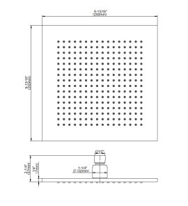 Graff Qubic Zestaw natryskowy termostatyczny z podtynkowy z deszczownicą 250x250 mm z zestawem prysznicowym - element zewnętrzny Chrom QUB03