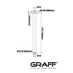 Graff Ramie sufitowe 303 mm do deszczownicy Chrom E-8541