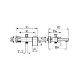 Graff Sade Bateria wannowo-natryskowa ścienna Chrom EX-3775-LM36W