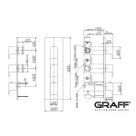 Graff Solar Bateria natryskowa podtynkowy 3-uchwytowa - element zewnętrzny Chrom E-8057-LM31E0-T