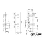 Graff Solar Bateria natryskowa podtynkowy 4-uchwytowa - element zewnętrzny Chrom E-8059-LM31E0-T