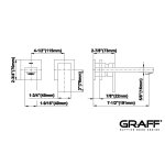 Graff Solar Bateria umywalkowa podtynkowa 191 mm - element zewnętrzny Chrom E-3735-LM31W-T