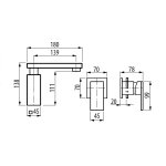 Graff Solar Bateria umywalkowa nablatowo-podtynkowa 139 mm - element zewnętrzny Chrom E-3710-LM31W-T