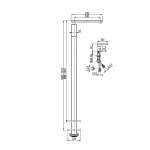 Graff Solar Bateria umywalkowa wolnostojąca z uchwytem nablatowym Chrom E-3715-LM31-T