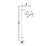 Graff Solar Bateria umywalkowa wolnostojąca z uchwytem podtynkowym Chrom E-3715-LM31W-T