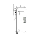 Graff Solar Bateria wannowa wolnostojąca z zestawem prysznicowym Chrom E-3754-LM31N-T