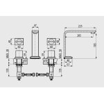 Graff Targa Bateria wannowa 3-otworowa Chrom E-3650-C14B