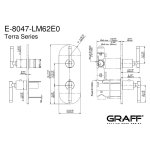 Graff Terra Bateria natryskowa termostatyczna 2-uchwytowa podtynkowa - element zewnętrzny Chrom E-8047-LM62E0-T