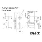 Graff Terra Bateria natryskowa termostatyczna 2-uchwytowa podtynkowa - element zewnętrzny Chrom E-8047-LM62C17-T