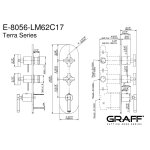 Graff Terra Bateria natryskowa termostatyczna 3-uchwytowa podtynkowa - element zewnętrzny Chrom E-8056-LM62C17-T