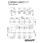 Graff Terra Bateria natryskowa termostatyczna 3-uchwytowa podtynkowa - element zewnętrzny Chrom E-8056H-LM62C17-T