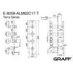 Graff Terra Bateria natryskowa termostatyczna 4-uchwytowa podtynkowa - element zewnętrzny Chrom E-8058-ALM62C17-T