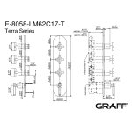 Graff Terra Bateria natryskowa termostatyczna 4-uchwytowa podtynkowa - element zewnętrzny Chrom E-8058-LM62C17-T